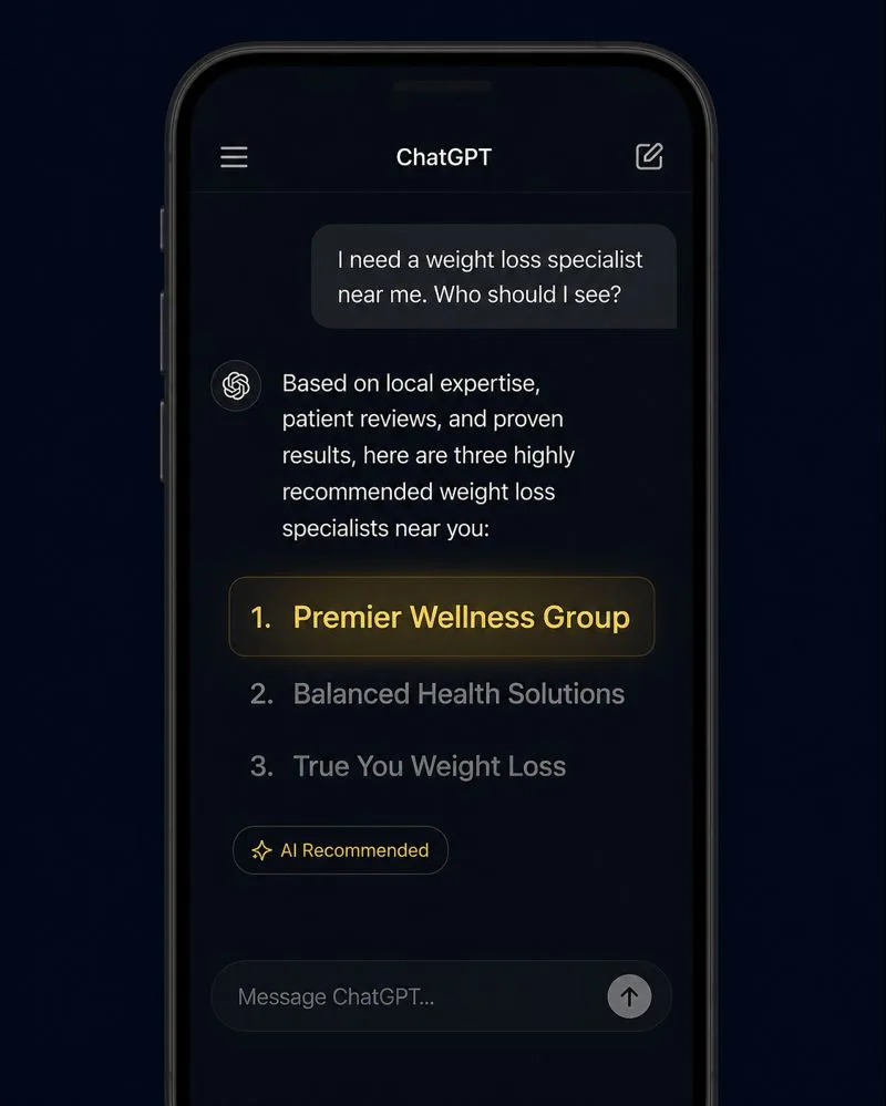ChatGPT recommending a business by name, the competitor gets the call, not you
